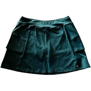 Lija Women's Elevate Skort Deep Green Size LG Nylon Golf/Tennis Style